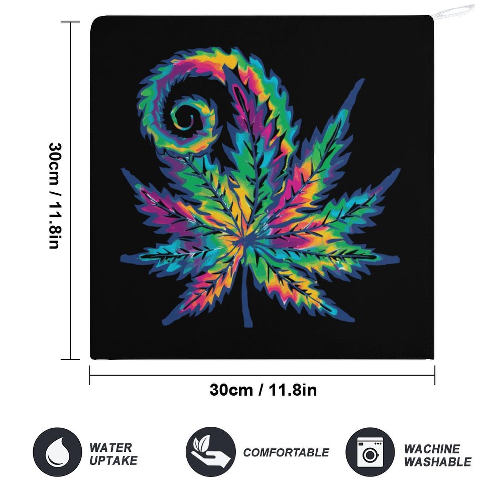 Soft Tie Dye Cannabis Leaf Hand Towels & Washcloths - 2 Pack Bath Towels with Hanging Loop for Travel, Home, Bathroom - Perfect for Stoner Gifts, 420 Parties & Hippie Decor