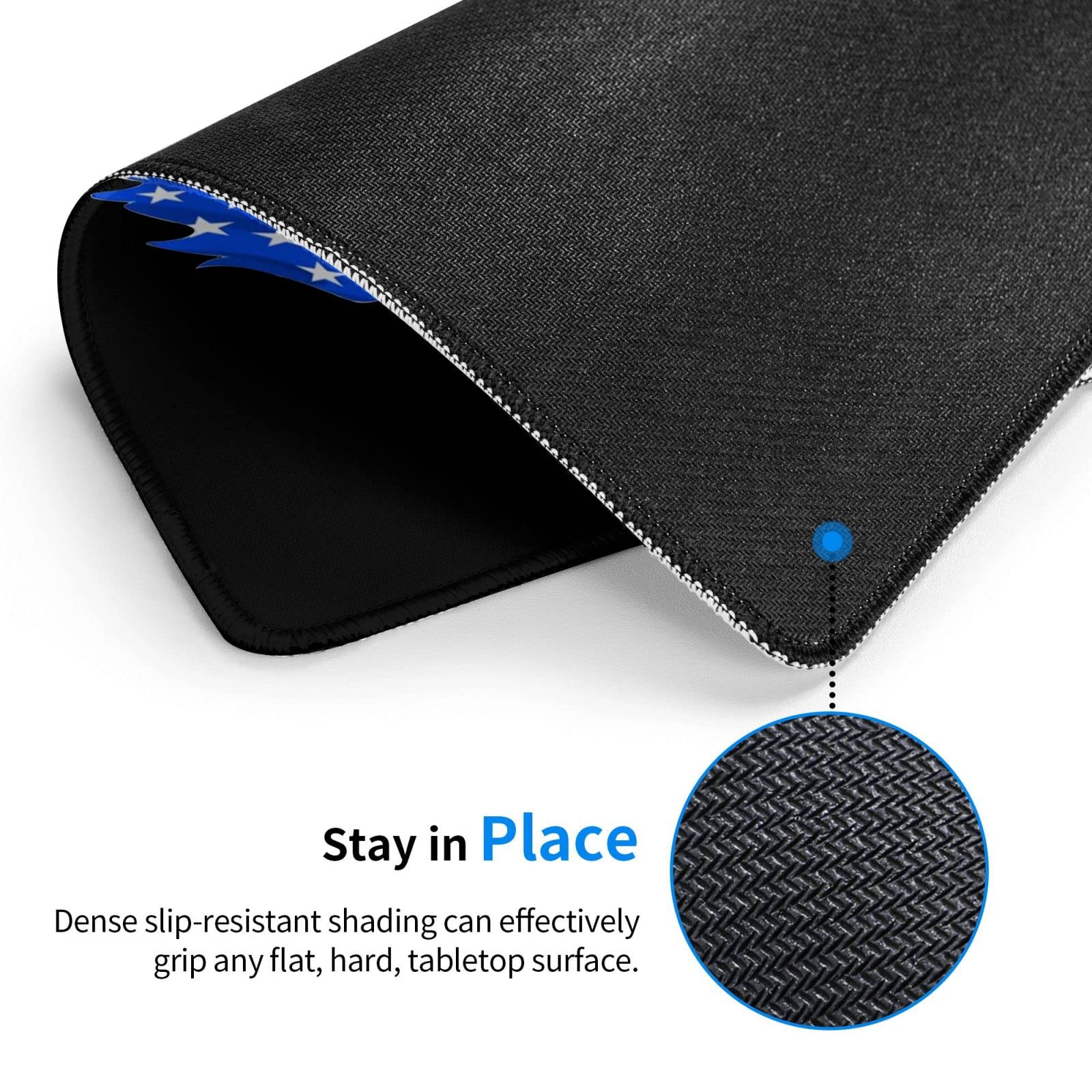 Delaware State Flag Hand-Tear Mouse Pad 10x12 Inch - Non-Slip Rubber Base Computer Mouse Mat for Office, Laptop & Gaming Desk Setup