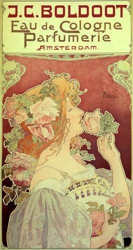 WonderfulItems J C Boldoot Cologne Perfume - Amsterdam Girl Flower by Mucha Vintage Poster Reproduction | Floral Scent for Women, Home Decor & Gift Idea