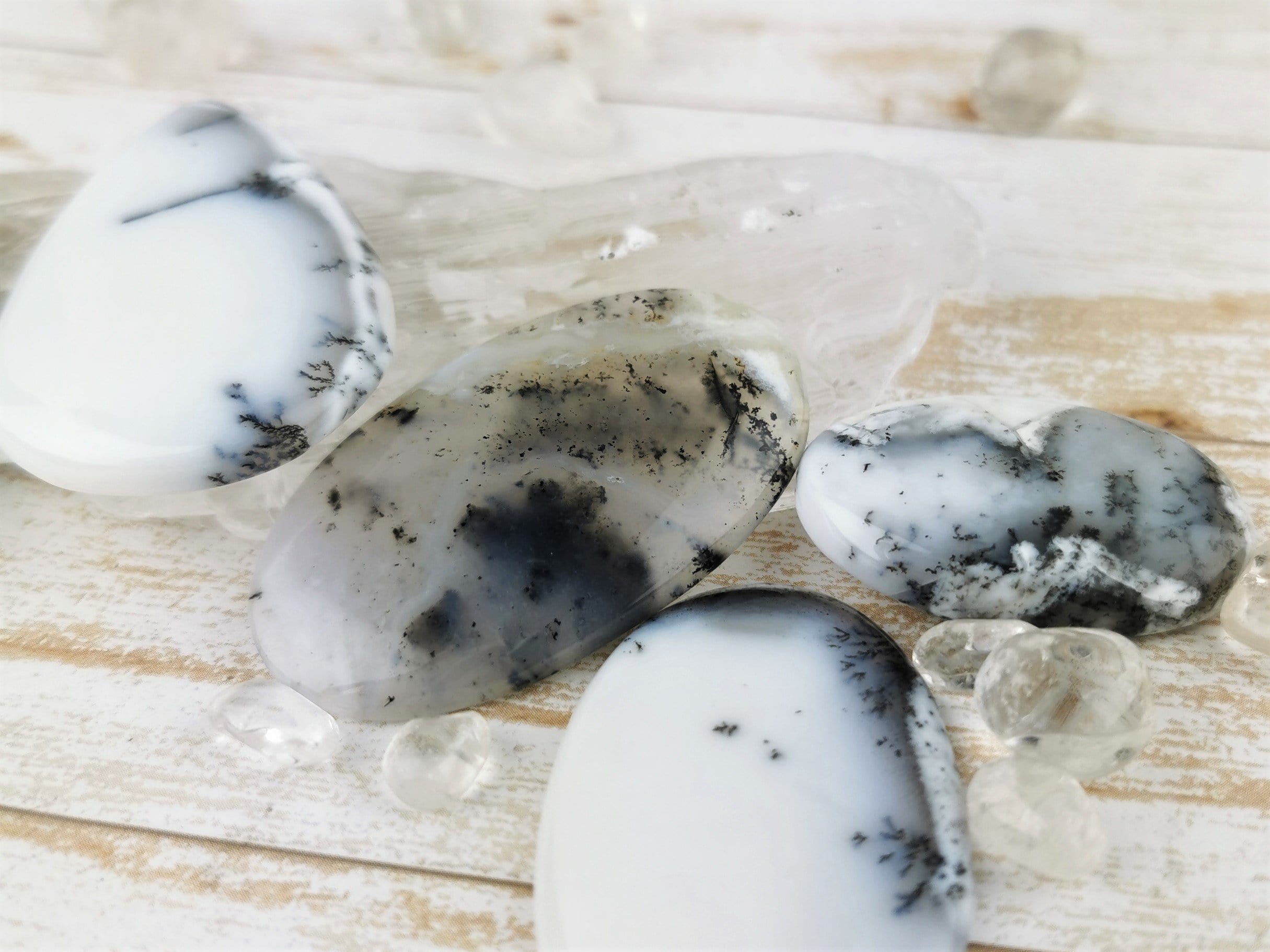 Natural Dendritic Agate and Common Opal Cabochons - Handmade Gemstone Jewelry for Necklaces, Rings & Pendants | Healing Crystals & Spiritual Gifts