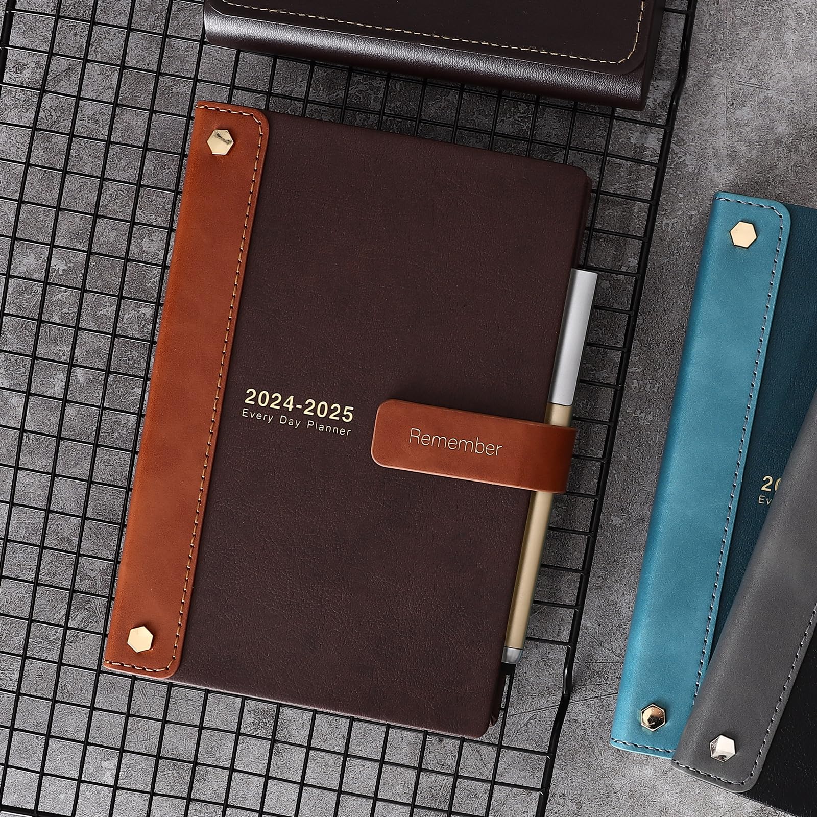 Mljtoyo 2024-2025 Academic Planner - July 2024 to June 2025 Weekly & Monthly Diary with Pen Loop, Stickers & Inner Pocket - 24x25 Pages/Day Hardcover Coffee Design - Perfect for Students, Teachers & Office Professionals