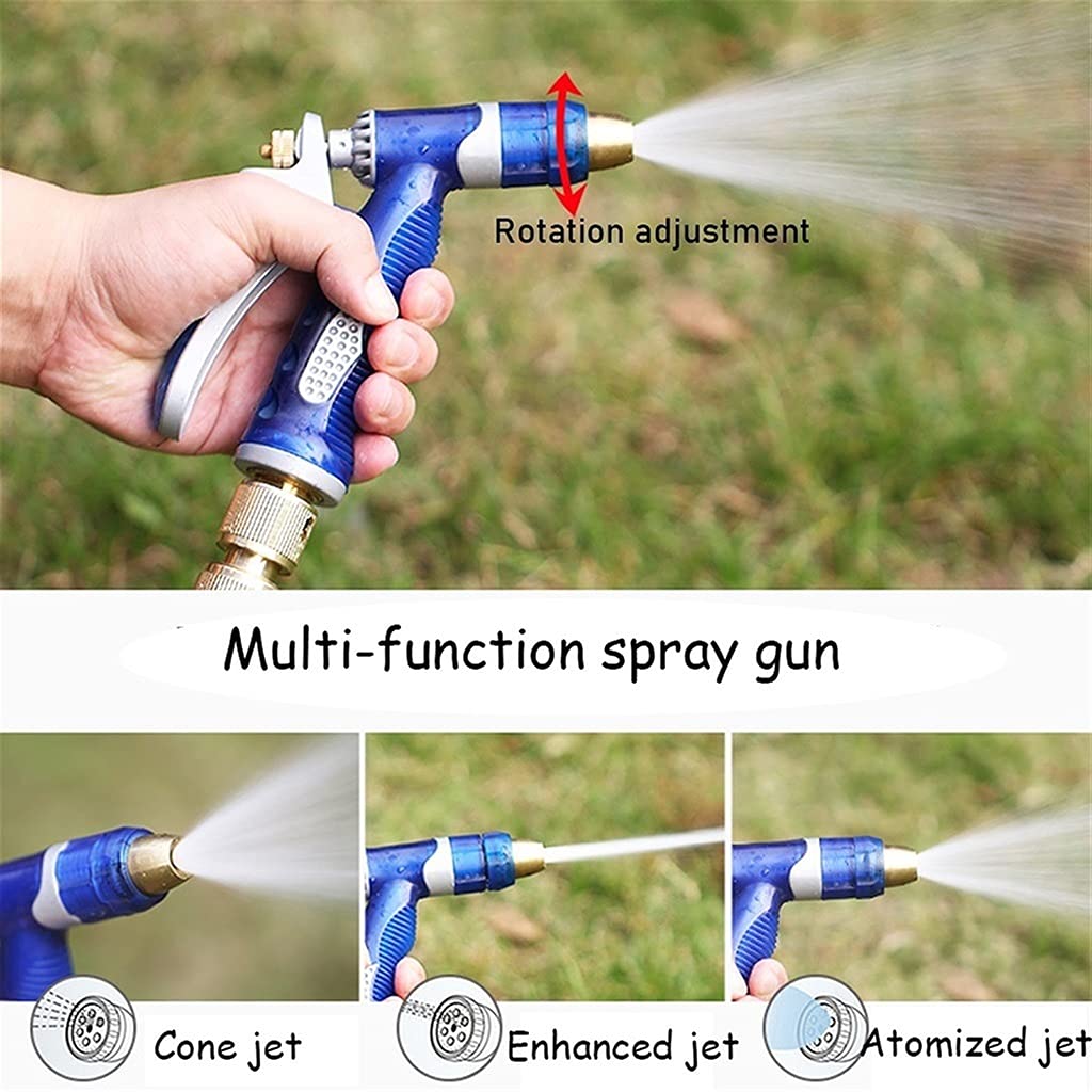 Heavy Duty ABS Garden Hose Reel Cart with 15m Yellow Hose - Portable Outdoor Water Hose Storage Rack for Gardening, Car Washing & Yard Maintenance (Blue)