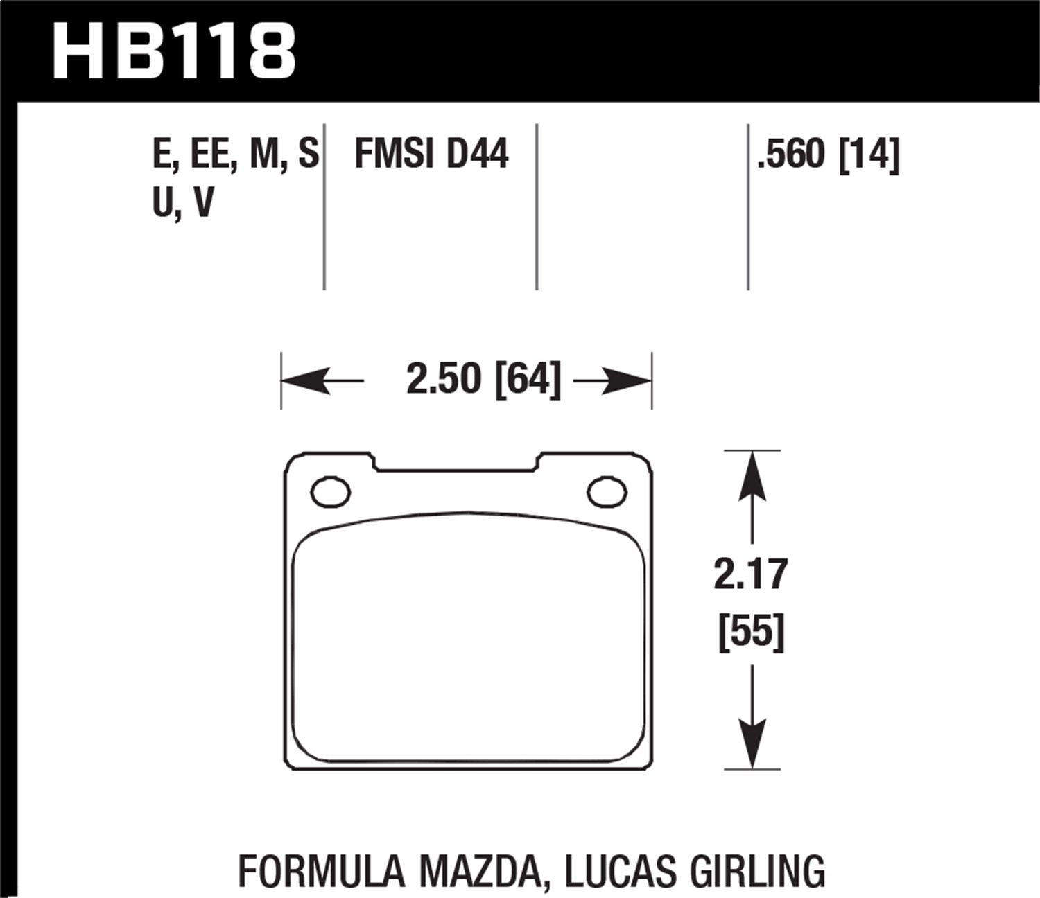 HB118V.560 Premium Disc Brake Pads - High Performance Ceramic Brake Pads for Smooth & Quiet Stopping | Perfect for Daily Commuting, City Driving & Highway Use