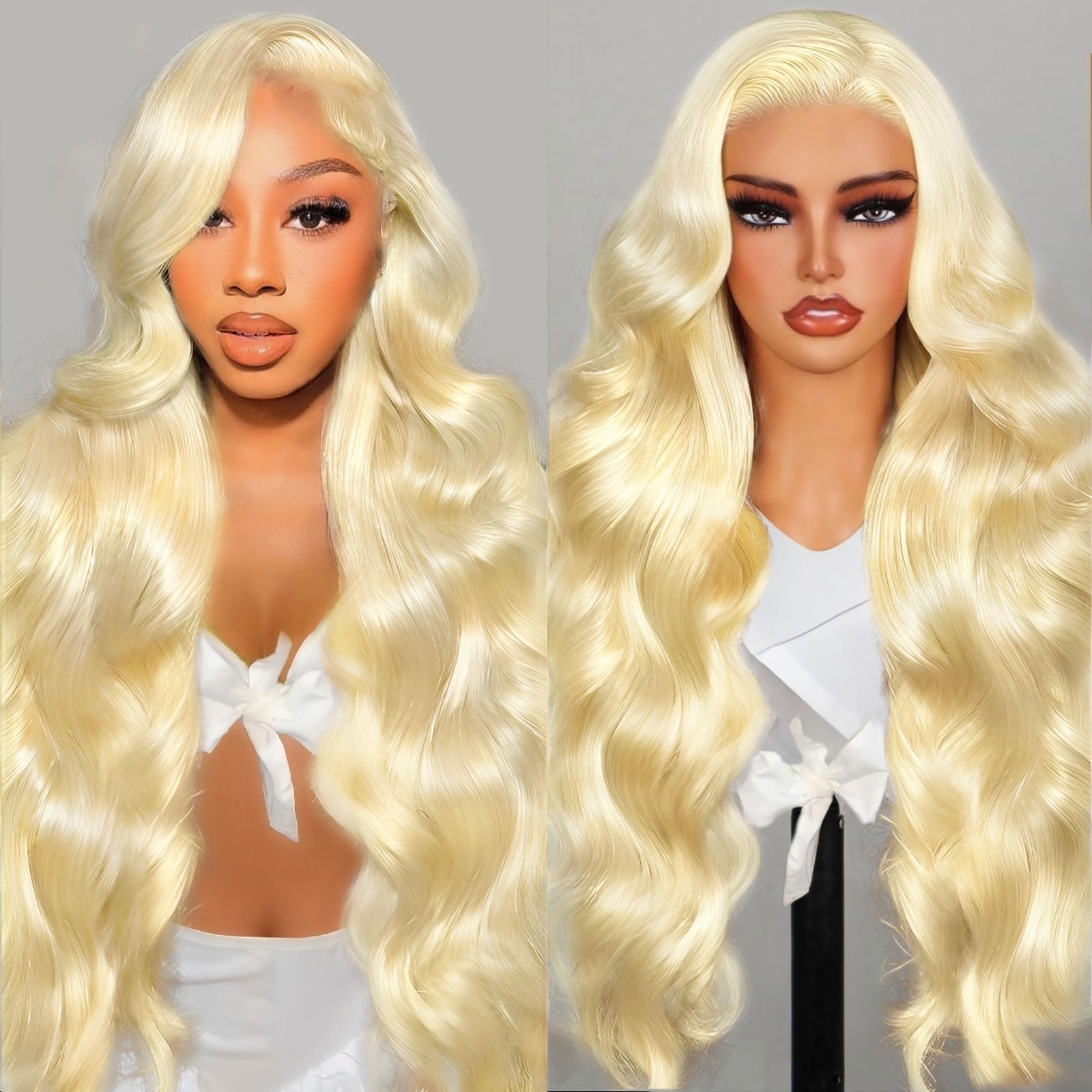 28 Inch 613 Blonde Lace Front Wig - 13x6 HD Lace Human Hair Wig with Pre-Plucked Hairline & 200% Body Wave Density - Perfect for Daily Wear, Cosplay, and Special Occasions