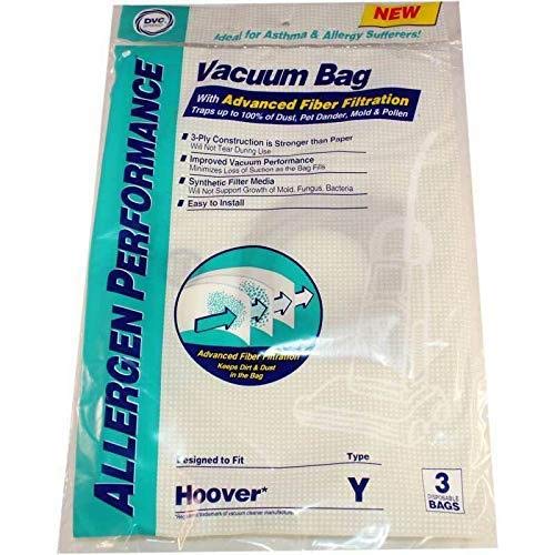 Hoover Style Y Synthetic Vacuum Cleaner Replacement Bags - 6 Pack | Made in USA | Compatible with DVC Models | Perfect for Pet Hair, Allergies & Deep Cleaning