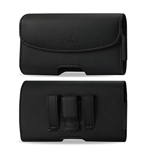 Premium Leather Pouch Case Holster for Samsung Galaxy On5 (SM-G550T) - Belt Clip & Loops | Slim Fit for Bare Phone | Perfect for Work, Travel & Everyday Protection