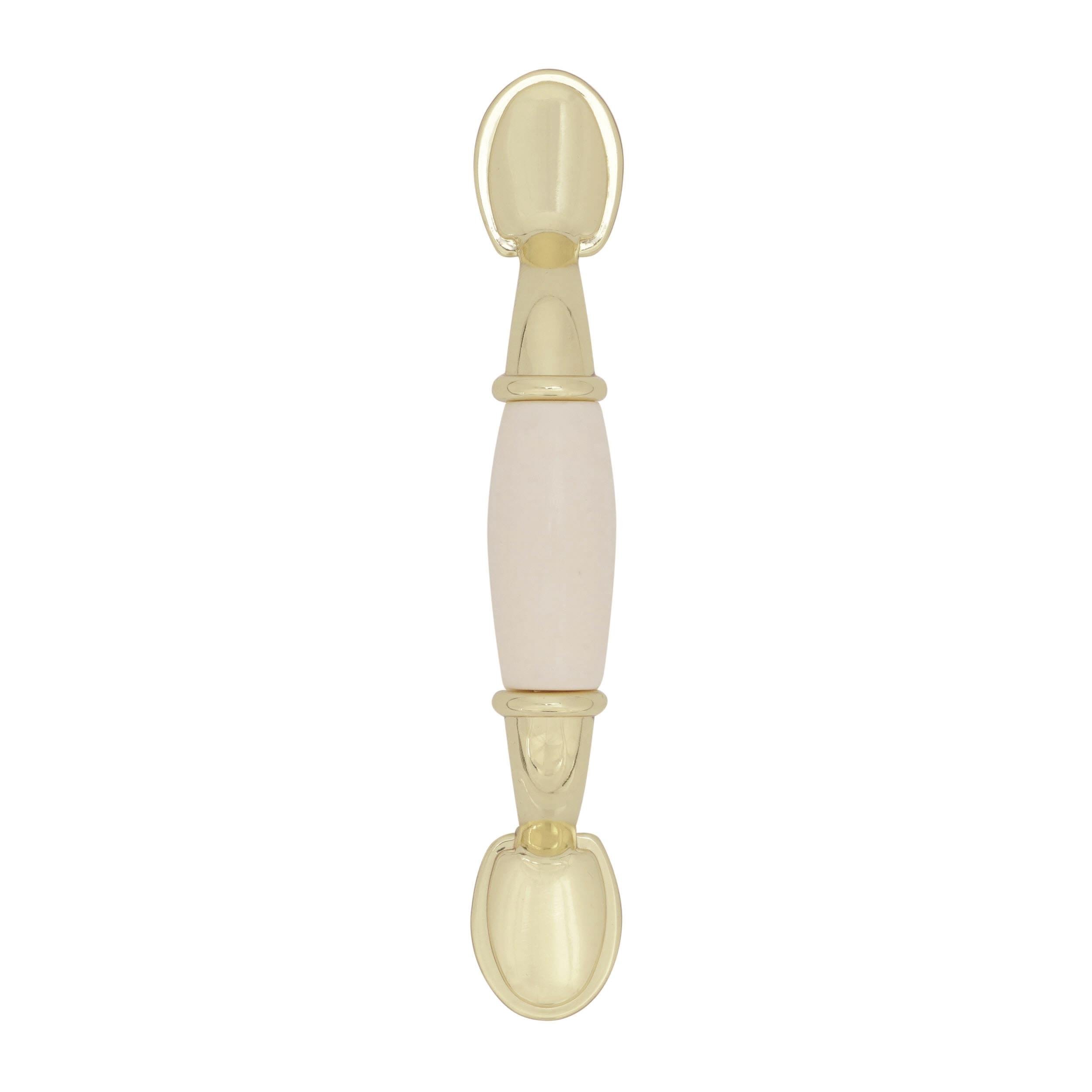 Amerock Cabinet Pull - White & Polished Brass - 3 Inch (76mm) Center to Center - Everyday Heritage Collection - 1 Pack - Drawer Handle & Cabinet Hardware - Perfect for Kitchen Cabinets, Bathroom Vanities & Furniture Upgrades