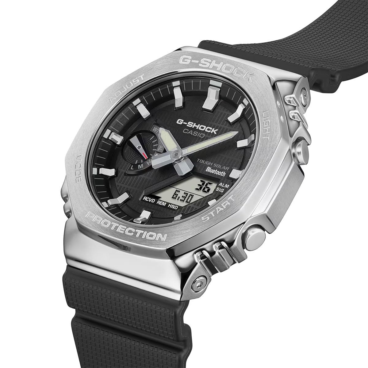 G-Shock Casio G-Steel Solar Connected Black Dial Black Resin Strap Watch - GBM2100-1A | Shock-Resistant Smartwatch with Solar Power for Outdoor Sports, Hiking & Daily Wear