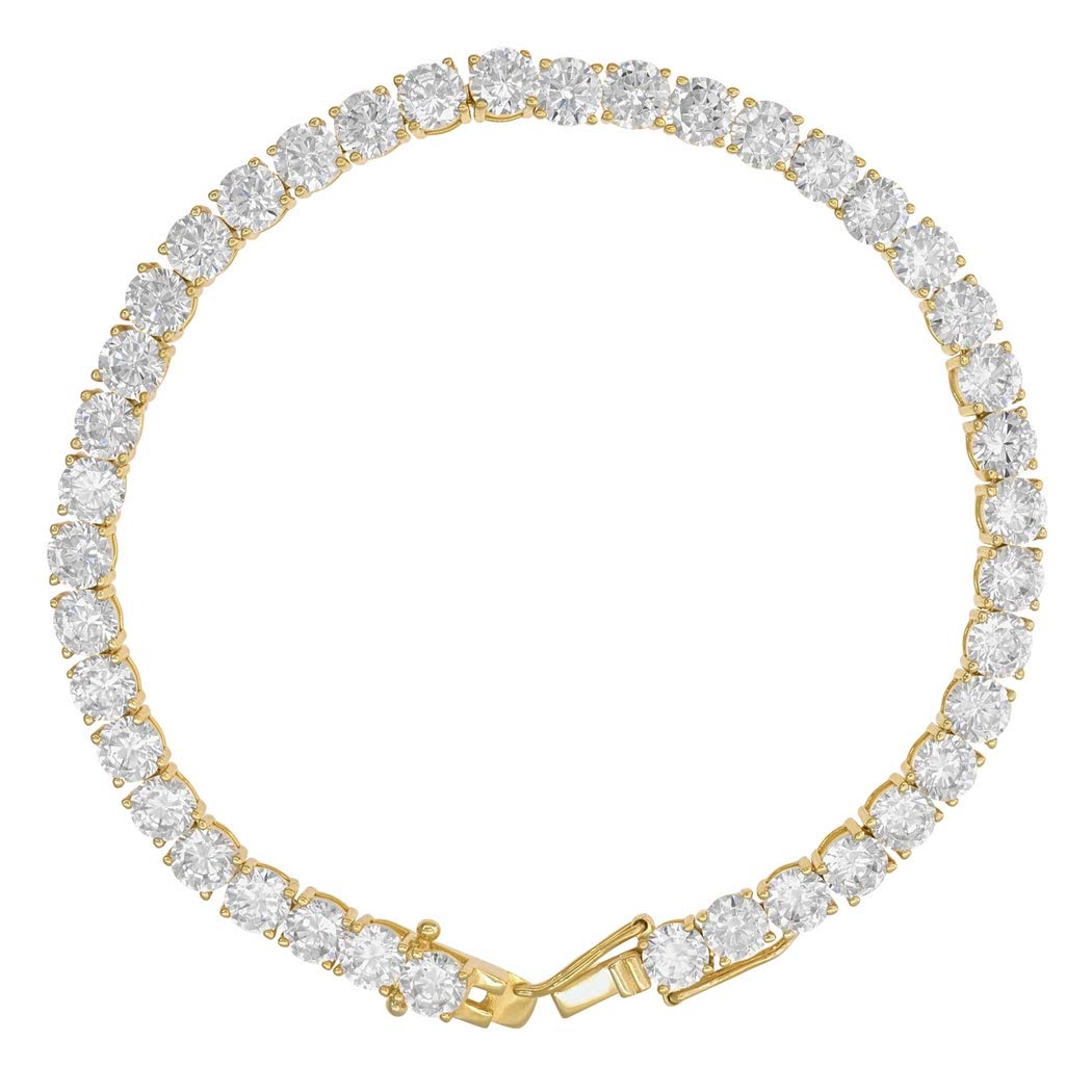 Sterling Silver 6mm 9 Inch Cubic Zirconia Tennis Bracelet for Men & Women | Unisex CZ Simulated Diamond Jewelry Gift | Perfect for Weddings, Anniversaries & Special Occasions