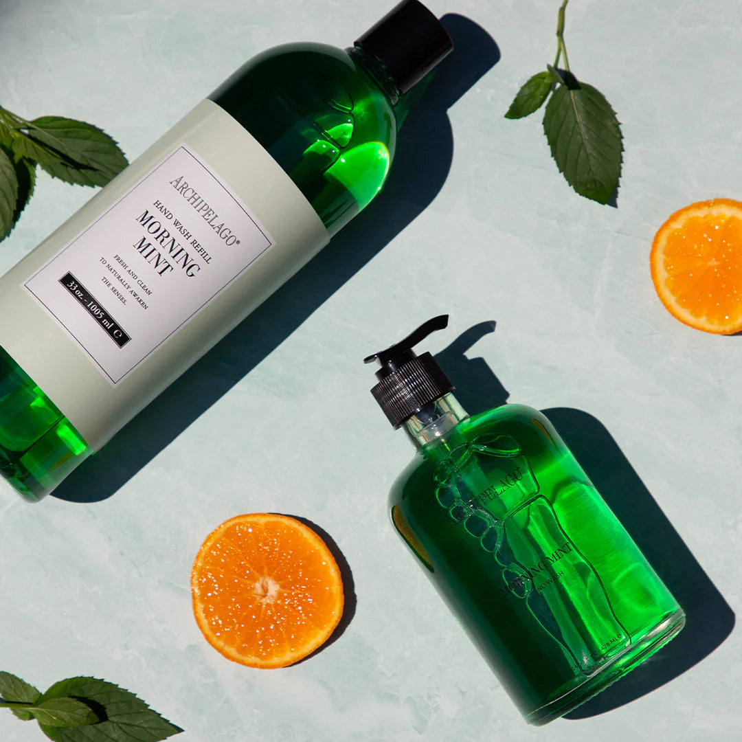 Archipelago Botanicals Morning Mint Essential Oil Set - Refreshing Aromatherapy for Home, Office & Spa Relaxation
