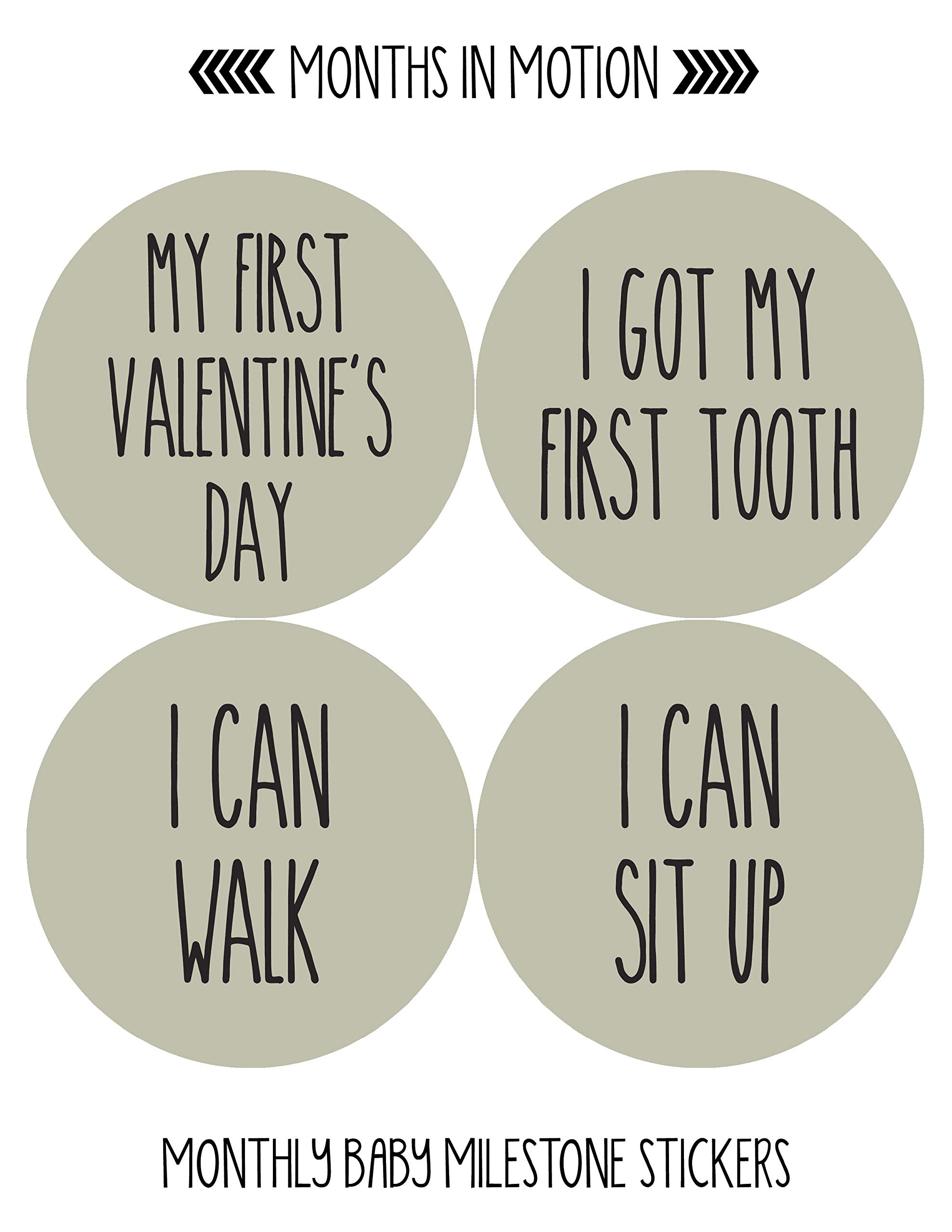 Baby Monthly Milestone Stickers Set of 24 - Gender Neutral Newborn Growth Tracking Stickers for Boys & Girls - Perfect for Baby Photo Shoots, Scrapbooking & First Year Memory Keepsakes