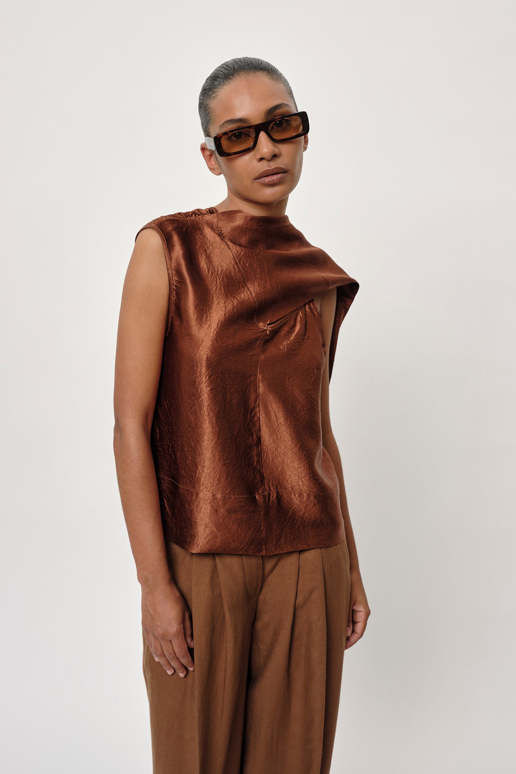 Herskind Ava Top Women's Casual Blouse in Toffee - Perfect for Office Wear, Date Nights & Everyday Outfits