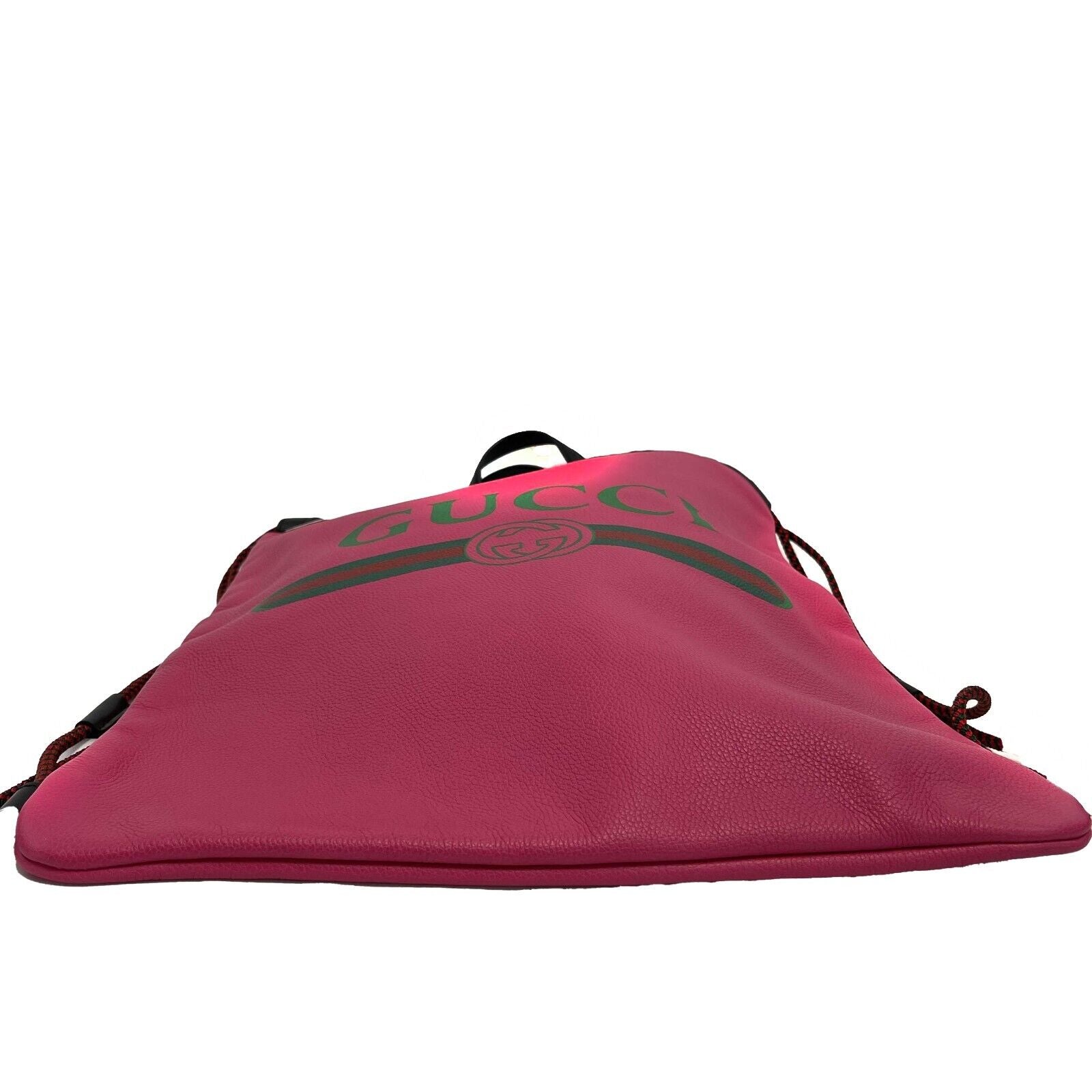Gucci Pink Logo Drawstring Backpack with Top Handle - Stylish Designer Backpack for Women, Travel, School & Everyday Use