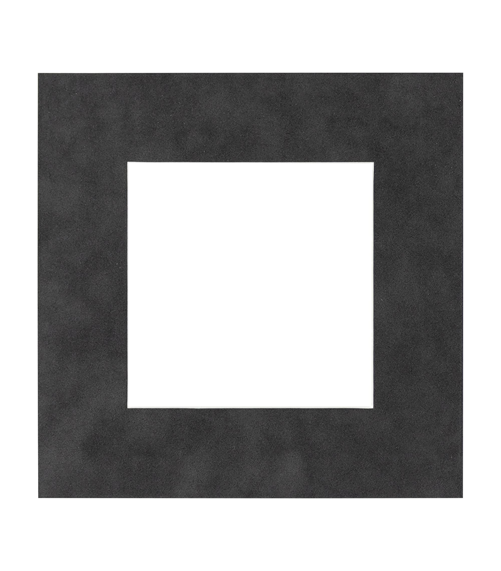 Acid-Free Ash Suede 16x16 Picture Frame Mat with White Core Bevel Cut for 8x8 Photos - Fits Standard 16x16 Frames - Includes Protective Bag & Backing Board - Perfect for Framing Artwork, Photographs, and Memorabilia