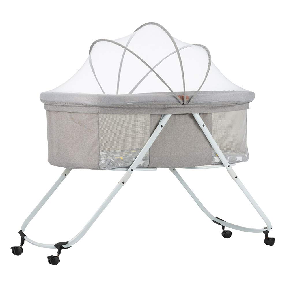 XJJUN Universal Rocking Crib Mosquito Net - Breathable, Formaldehyde-Free, Non-Toxic Safety Mesh Cover - 3 Colors & 2 Styles (Gray-A, 105x30x70cm) - Perfect for Nursery, Baby Bed, Stroller & Outdoor Protection