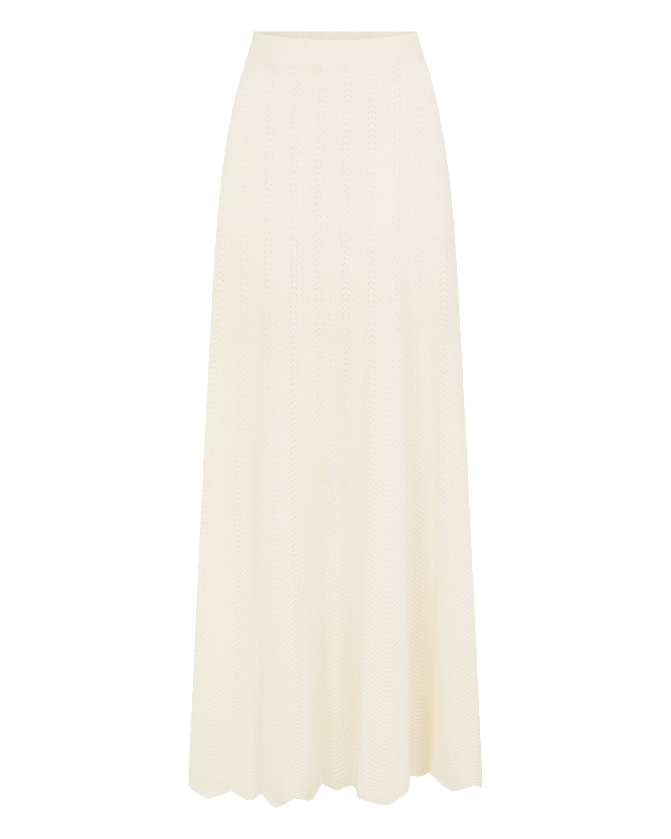 Luxury Women's Chevron Stitch Cashmere Maxi Skirt - Soft Ivory White Winter Skirt for Women | Elegant Formal Wear & Holiday Party Outfit