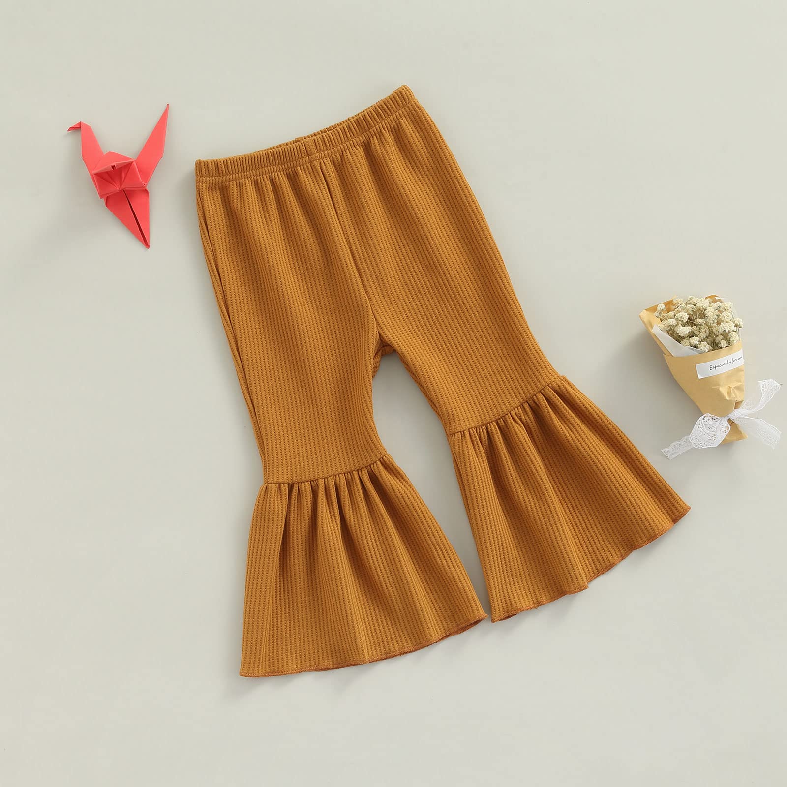 Toddler Bell Bottom Pants for Baby Girls - Soft Ruffle Leggings & Flare Trousers - Cute Outfit for Playtime, Parties & Photoshoots