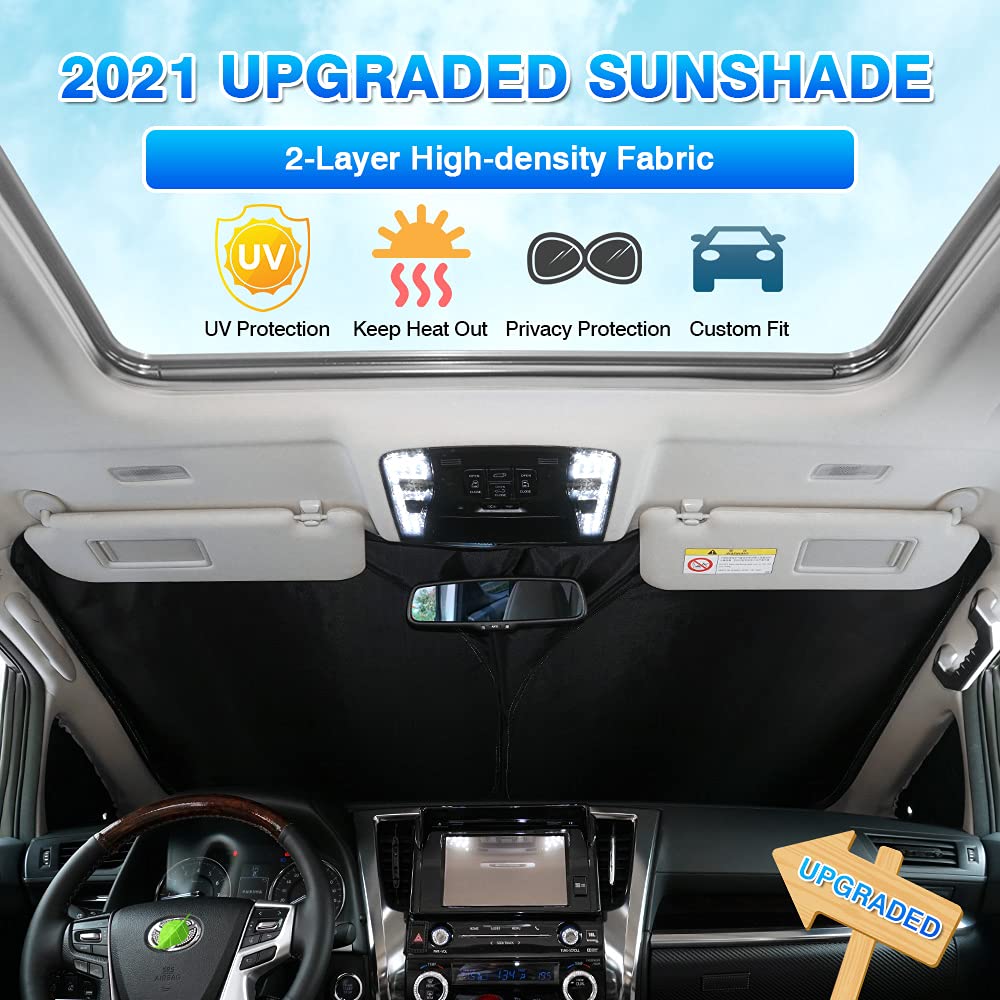 Custom Fit 2016-2022 Honda HR-V Windshield Sun Shade - Foldable Reflective Polyester Sun Visor Cover for Heat & UV Protection | Car Accessories for Summer & Parking