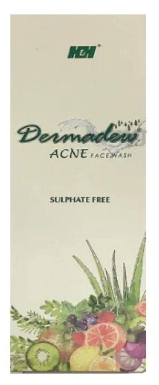 Cymedis H&H Dermadew Acne Face Wash 100ml - Gentle Cleanser for Oily & Acne-Prone Skin - Pack of 1 - Perfect for Daily Skincare Routine & Travel
