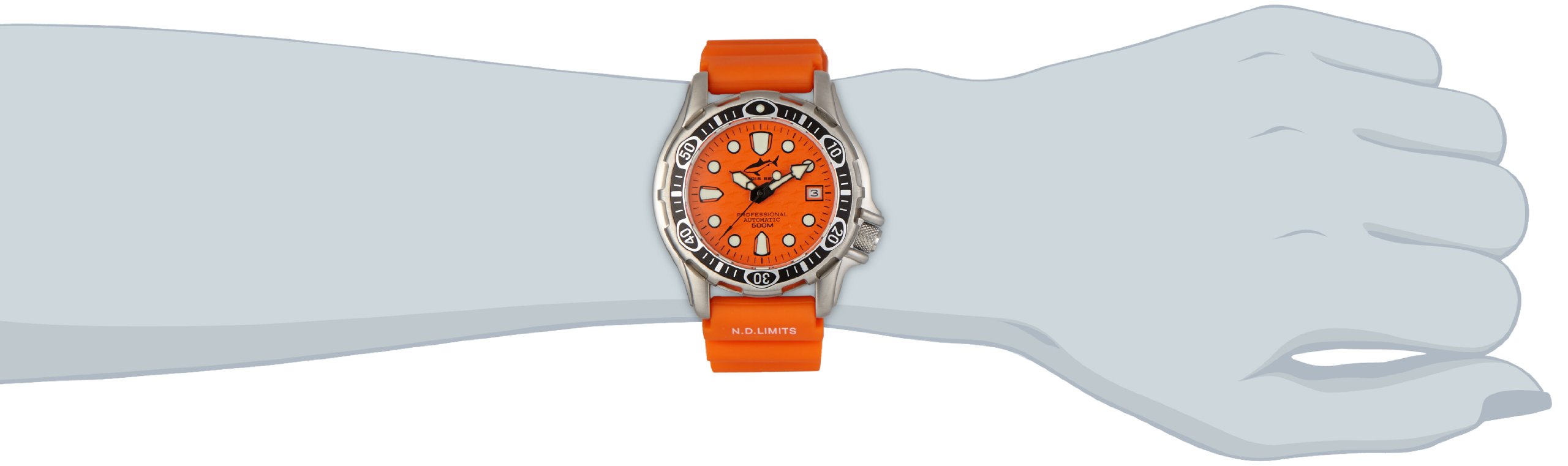 Chris Benz Men's Automatic Watch CB-500-O-KBO with Orange Rubber Strap - Waterproof Durable Wristwatch for Business, Casual & Outdoor Activities