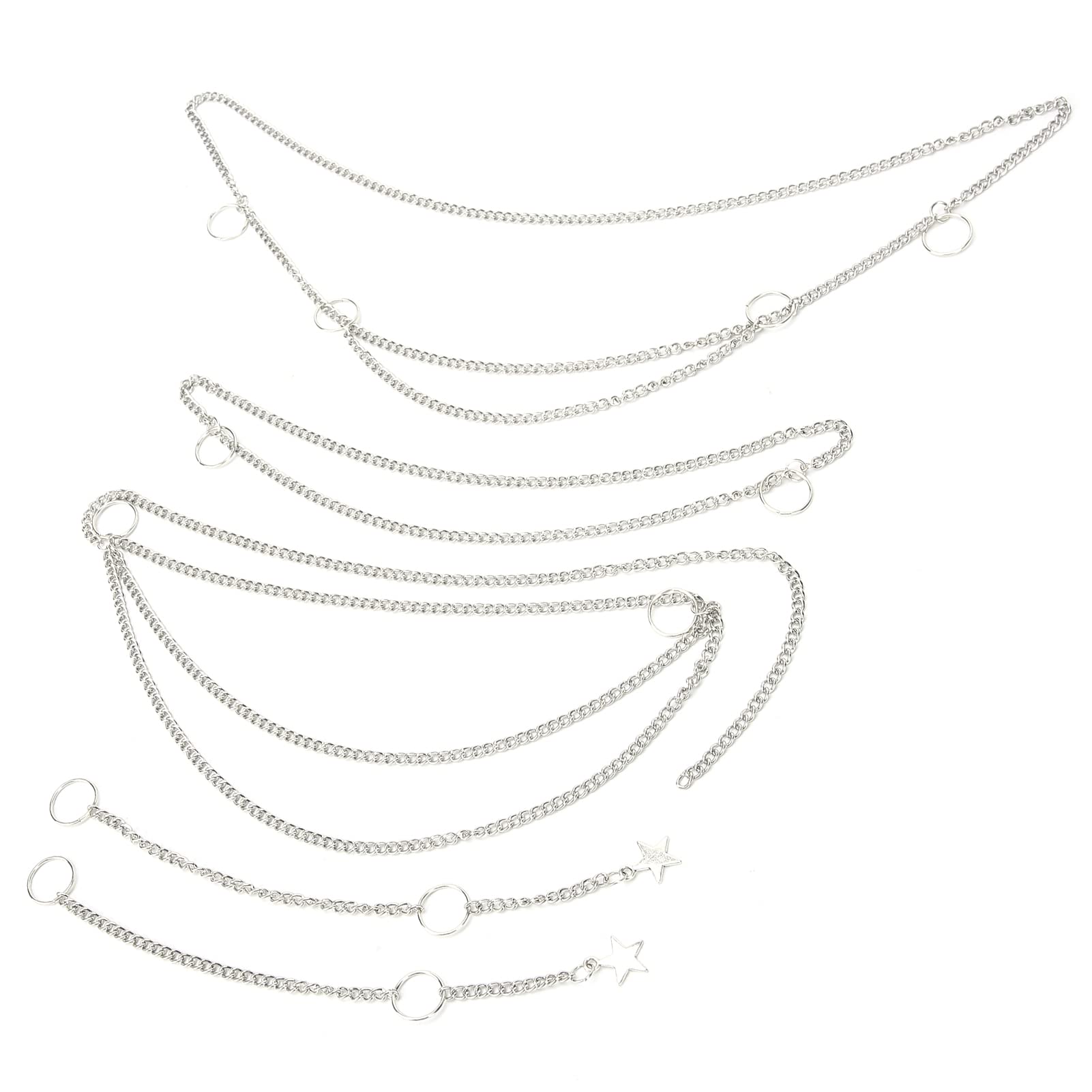 5PCS Punk Style Hair Braid Chains - Hip Hop Hair Jewelry Rings for Ponytails & Dreadlocks - Women's Hair Accessories & Decorative Clips (Perfect for Concerts, Festivals & Street Style Looks)