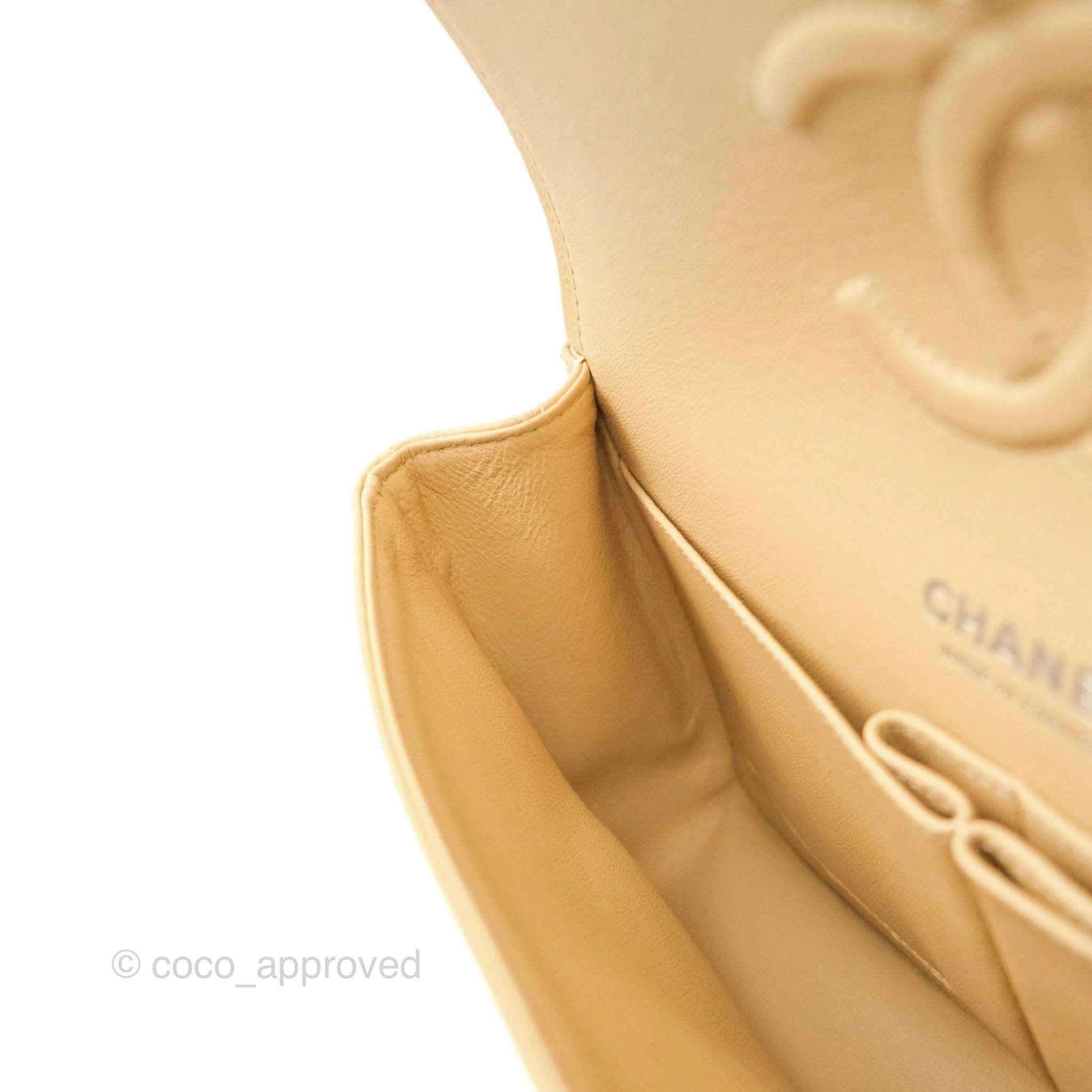 Chanel Classic M/L Medium Double Flap Bag in Beige Caviar Leather with Silver Hardware - Luxury Handbag for Women, Perfect for Work, Parties & Everyday Use