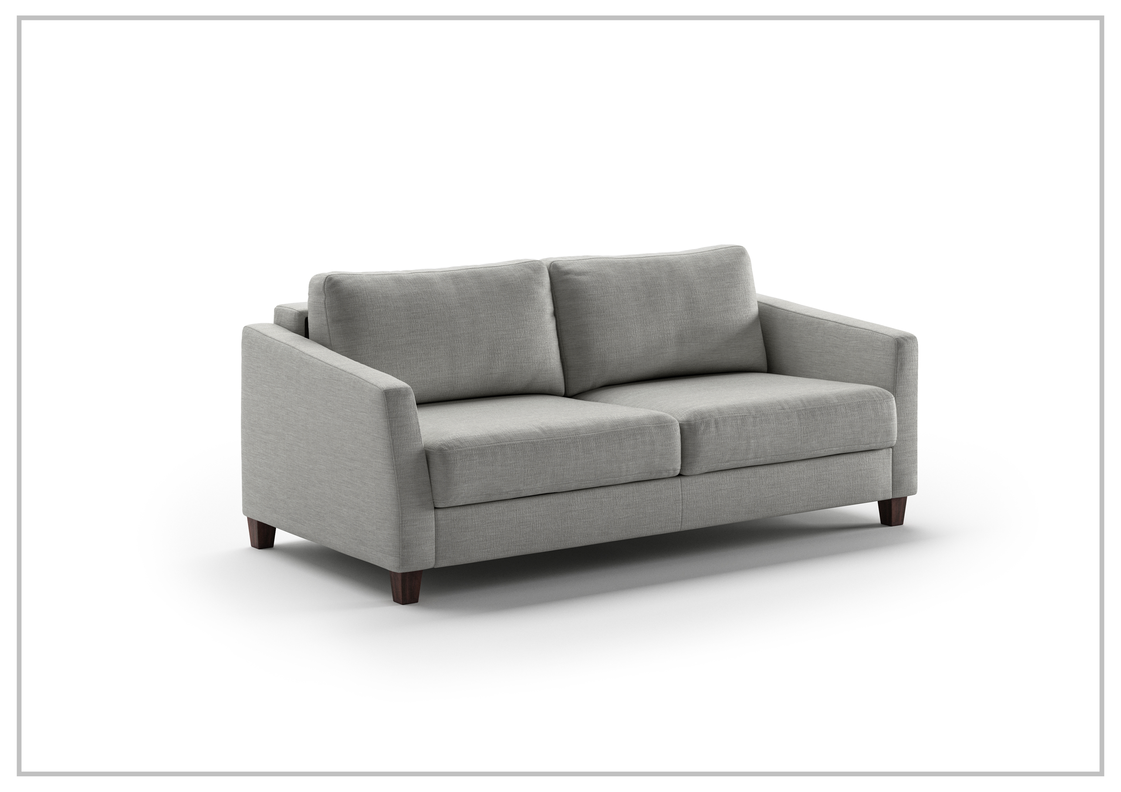 Luonto Monika Fabric Queen Sleeper Sofa with Wood or Chrome Legs - Convertible Sofa Bed for Small Spaces, Guest Rooms & Apartments