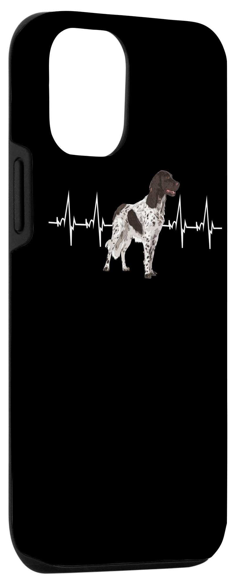 iPhone 12/12 Pro Cute Small Münsterländer Dog Pattern Phone Case with Heartbeat Design - Perfect for Pet Lovers & Daily Use
