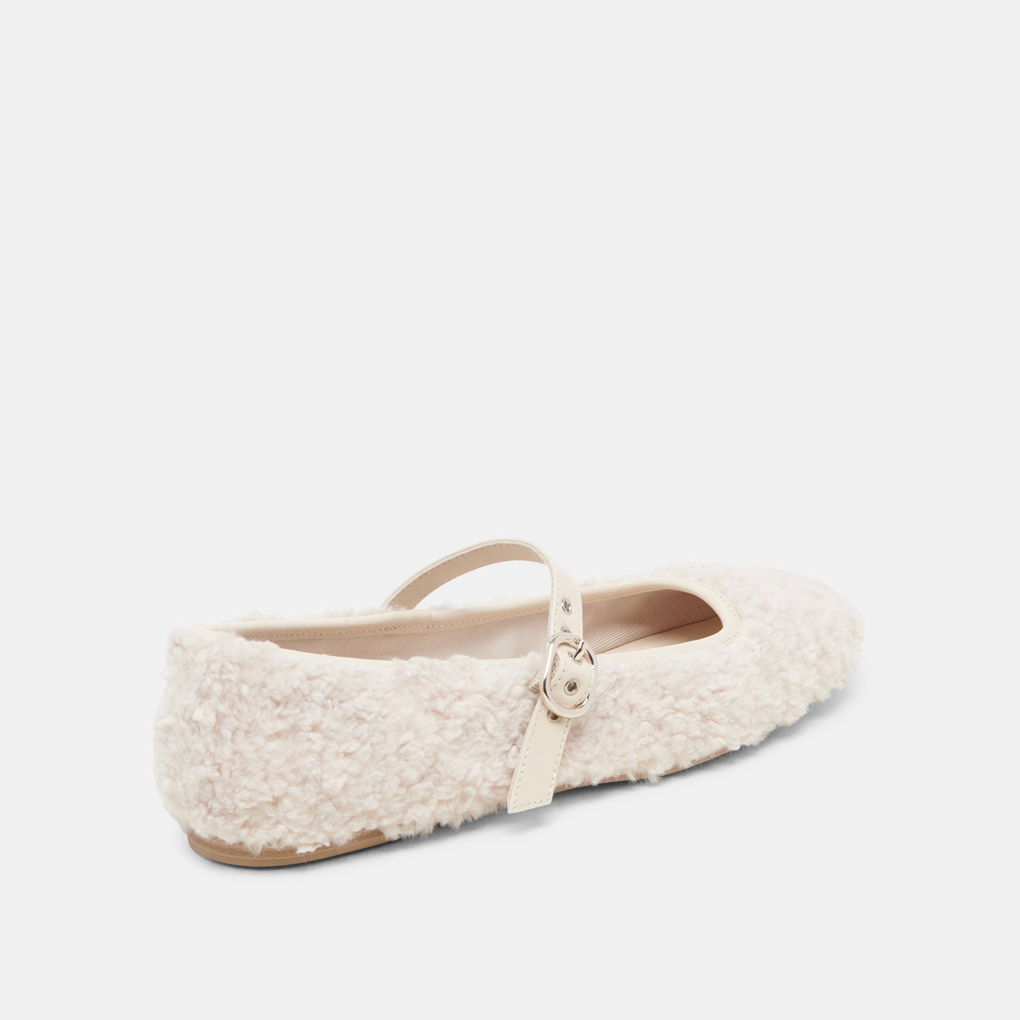 RODNI Plush Ballet Flats for Women - Soft & Comfortable Creme Slippers for Home, Lounge & Travel - Cozy Indoor Shoes with Non-Slip Sole