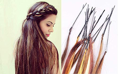 Ekan Clip-In Colored Streaks Hair Extensions for Girls - 12-Piece Multicolor Set (25g) | Perfect for Parties, Cosplay & Everyday Styling