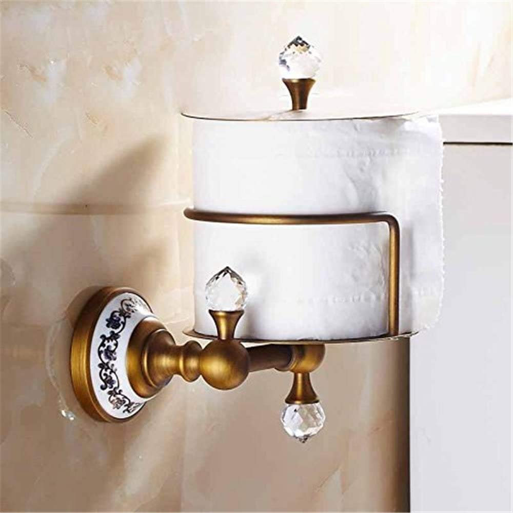 Vintage Copper Brass Toilet Paper Holder - Antique Retro Bathroom & Kitchen Decor - Elegant Brown Engraved Design for Home & Office Use