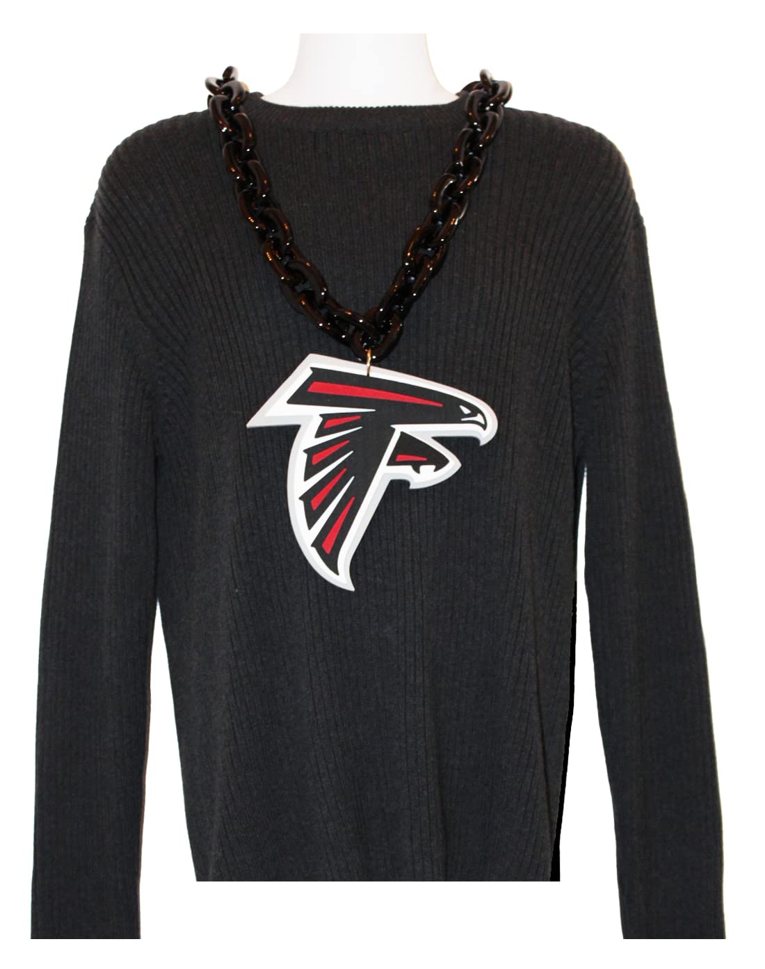 Aminco NFL Atlanta Falcons Team Fan Chain Necklace - Black Football Jewelry for Men & Women - Perfect for Game Day, Tailgating & Sports Events