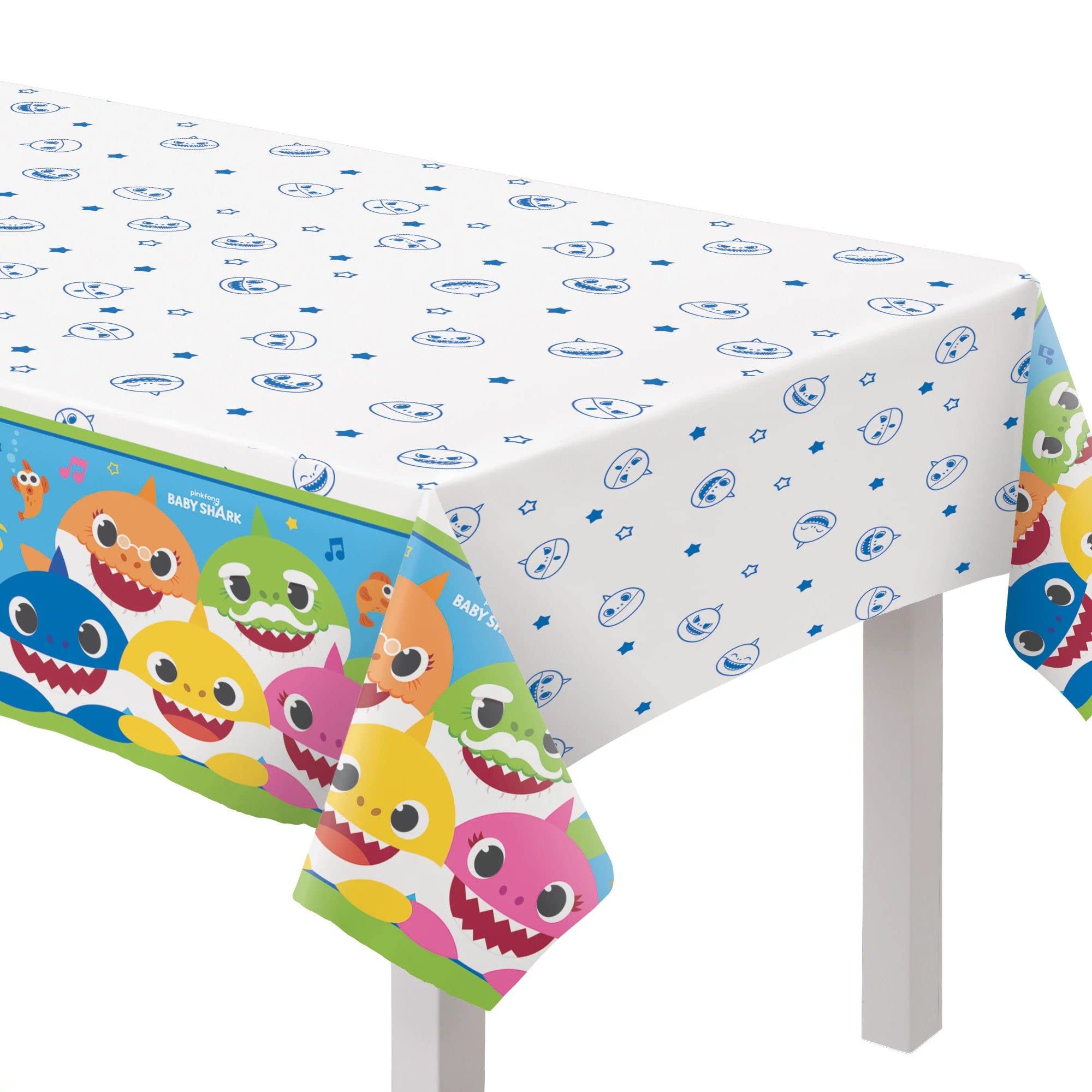 Baby Shark Birthday Party Supplies Pack for 16 Guests - Includes Dessert Plates, Beverage Napkins, Cups & Table Cover with Candles | Perfect for Kids' Birthday Parties, Baby Showers & Themed Events
