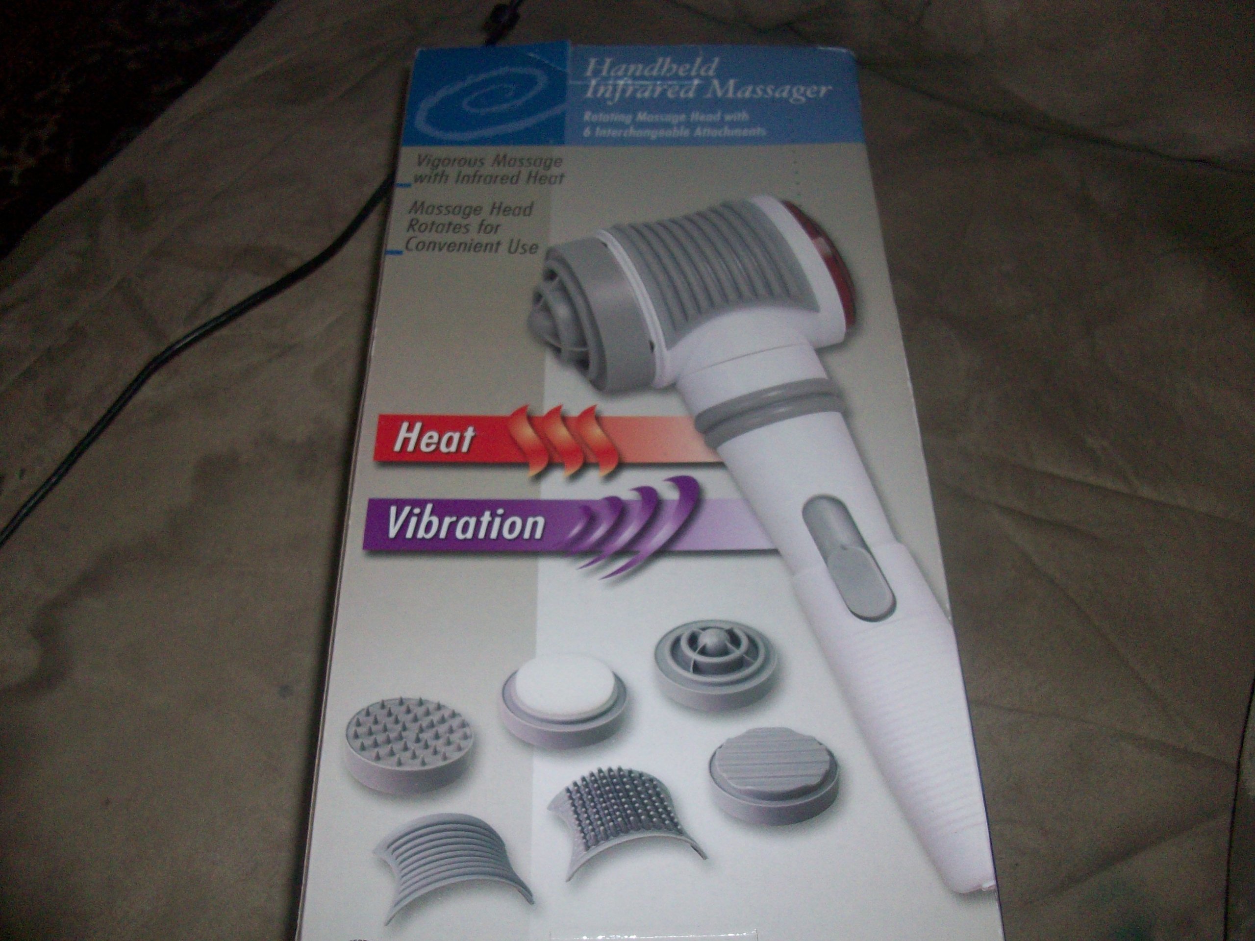 Handheld Infrared Massager with 5 Attachments & Heat Therapy - Portable Muscle Pain Relief for Back, Neck, Shoulders - Home & Office Use for Relaxation & Recovery