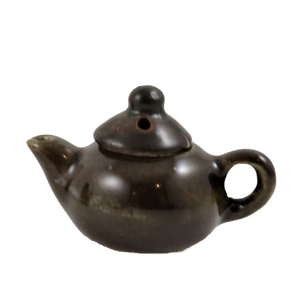 Vintage Brown Betty Teapot 1:12 Scale Miniature for Dollhouse - Classic English Style Kitchen Accessory - Perfect for Dollhouse Displays, Tea Party Scenes & Miniature Collectors