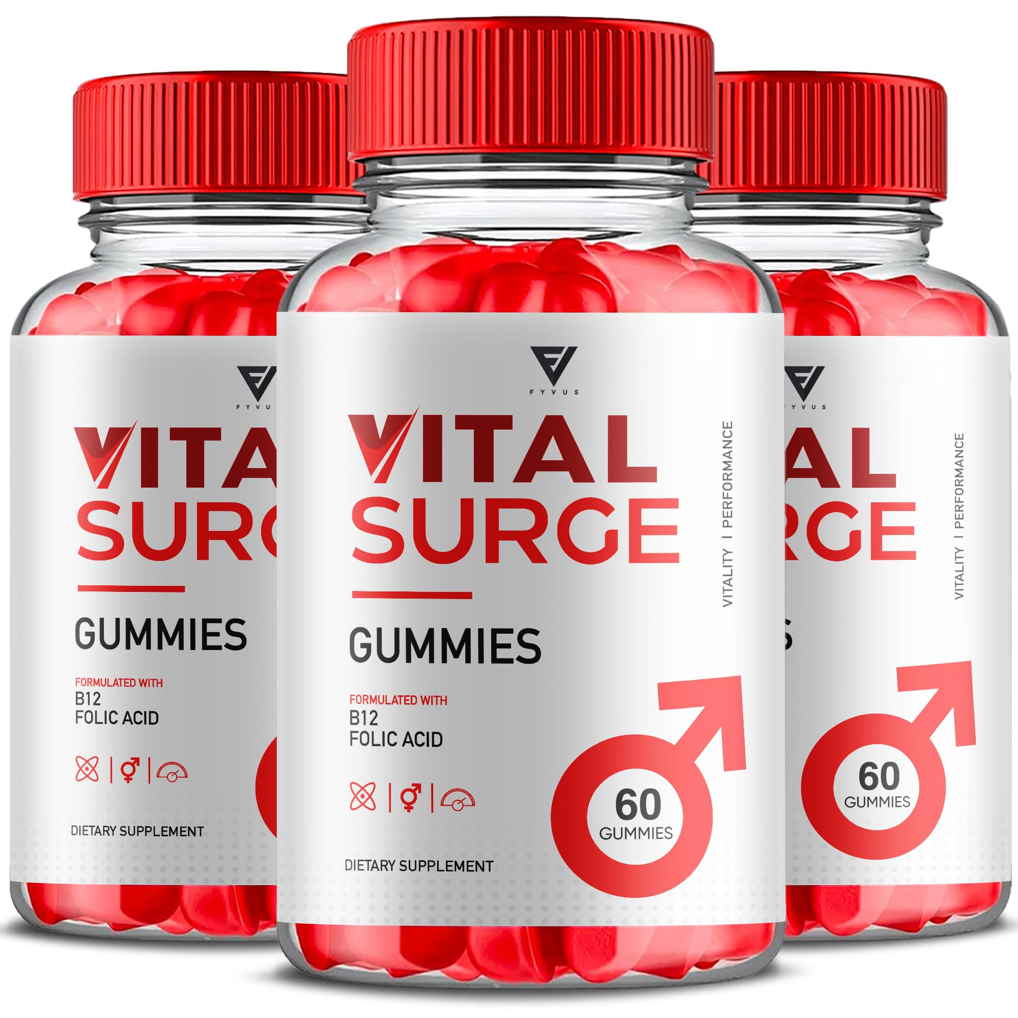 Vital Surge Max Strength Vitamin Gummies (3 Pack - 180 Gummies) - Advanced Health & Wellness Supplement for Immune Support, Energy Boost & Daily Nutrition - Perfect for Active Lifestyles & On-the-Go Wellness