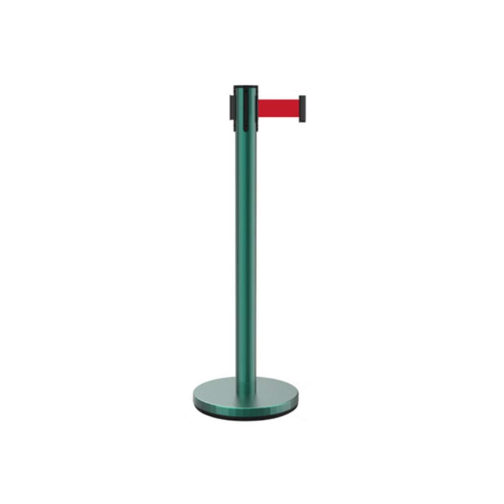 WPBOY Retractable Stainless Steel Fence Barrier - 5m Durable Crowd Control Belt for Supermarkets, Airports & Events (Green) - Perfect for Queue Management & Social Distancing