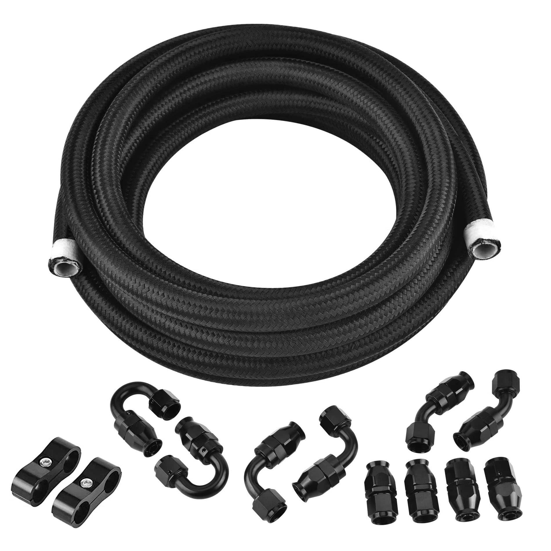 EVIL ENERGY 10AN PTFE Fuel Line Kit - AN10 E85 Compatible Nylon Braided Fuel Hose 16FT (1/2 Inch ID) - High Performance Fuel System Upgrade for Racing, Off-Road & Custom Car Builds