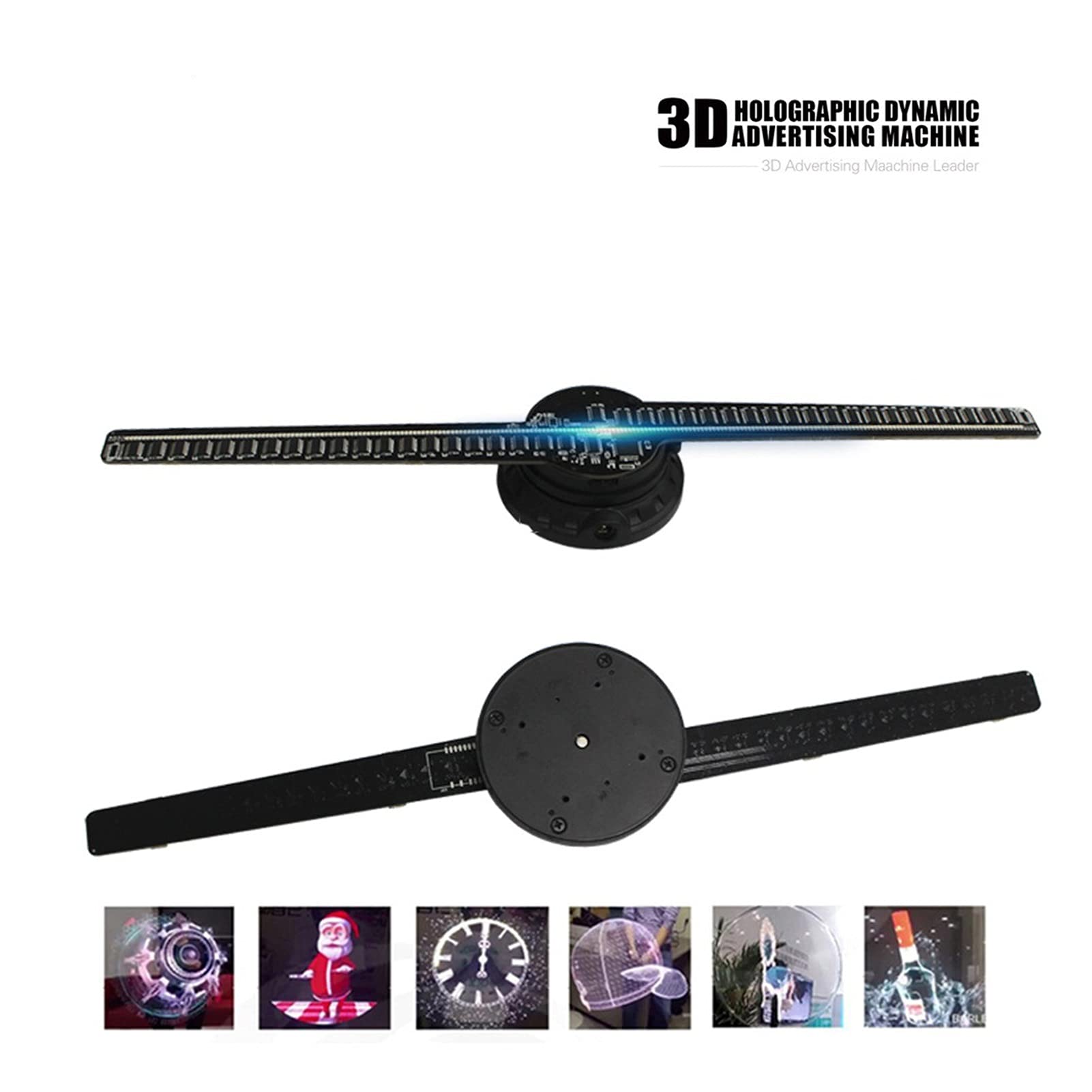 SunXTMY Holographic Video Fan - WiFi 3D Hologram Projector for Advertising Display, LED Naked Eye Fan Light with 3D Advertising Logo - Perfect for Retail Stores, Events, and Trade Shows