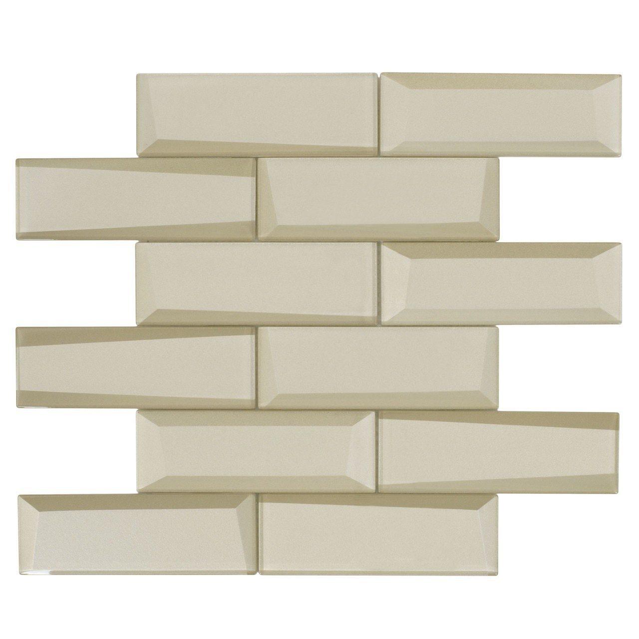 Champagne 2x6 Glass Wall Tile - Premium Mosaic Backsplash for Kitchen & Bathroom