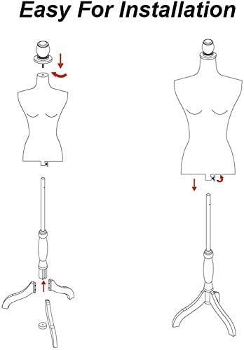 Adjustable Beige Dress Form Mannequin for Women - Pinnable Torso Body with Tripod Stand for Jewelry & Clothing Display - Perfect for Boutique, Fashion Design & Home Sewing Projects