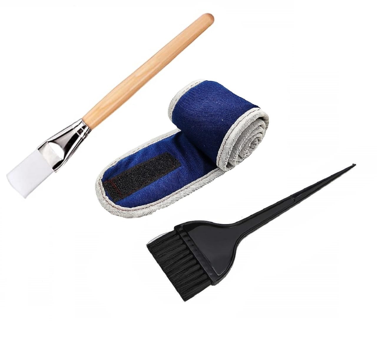 ZAUKY Adjustable Women's Headband for Hair Coloring & Facial Care - Includes 1 Dye Brush & Face Pack Brush - Perfect for Home & Salon Use (Combo Pack) - Ideal for DIY Hair Dye, Skincare & Beauty Treatments