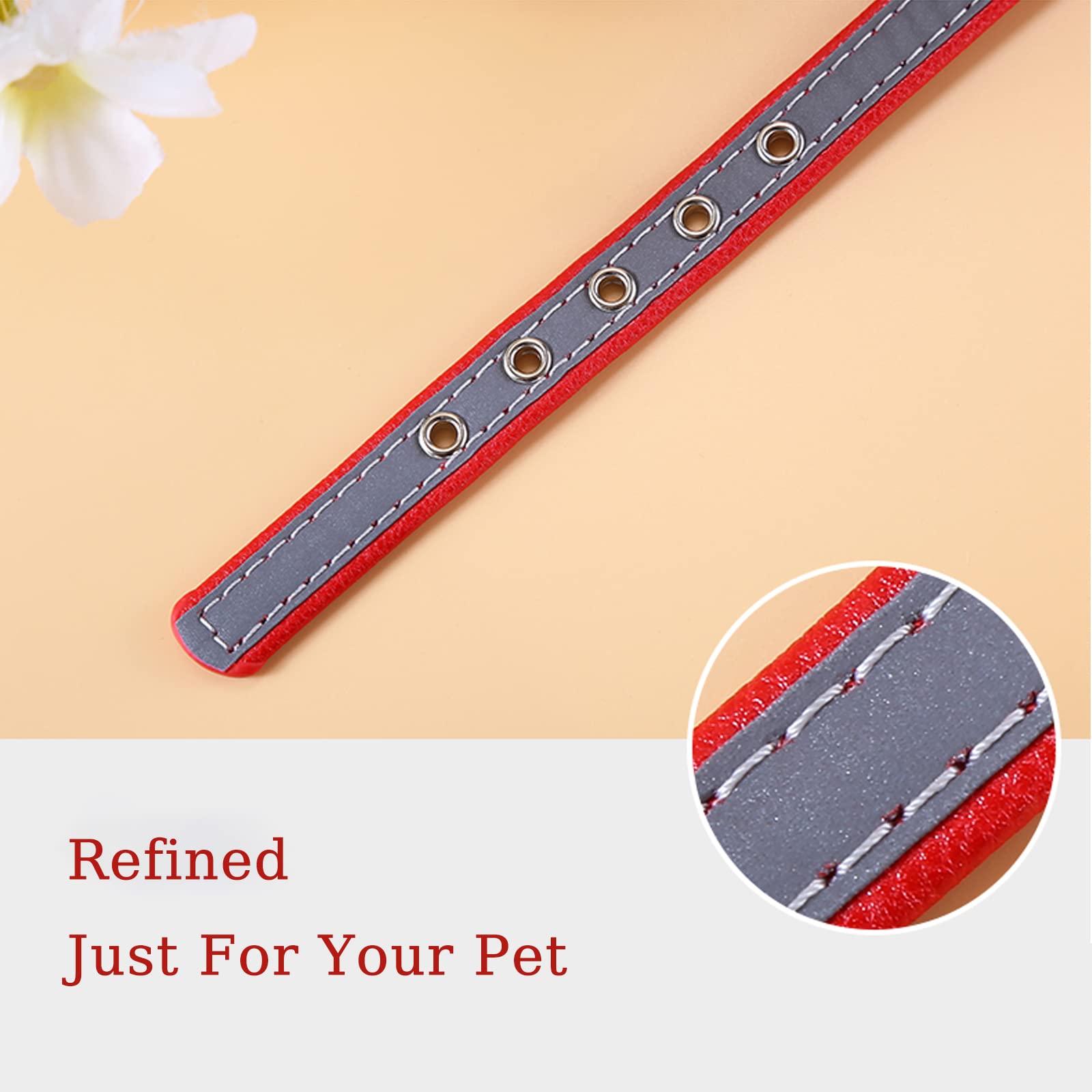 Custom Personalized Reflective Cat & Dog Collar with Engraved Name Plate - Adjustable Pet Collar for Puppy, Kitten, Small Medium Large Dogs & Cats - Perfect for Night Walks, Pet Safety & Identification