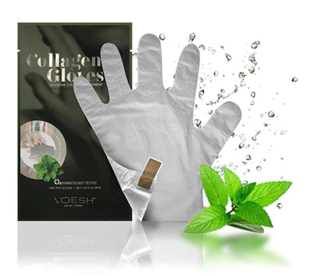 Voesh Collagen Peppermint Gloves - Moisturizing Hand Treatment for Dry Skin, Spa & Self Care at Home, Perfect Gift for Women