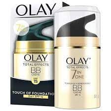 Olay Total Effects Anti-Aging Moisturizing Cream with Niacinamide & Green Tea Extract | Fights Wrinkles, Dark Spots & 5 Other Signs of Aging | For Normal, Oily, Dry & Combination Skin | 50g SPF 15 BB Cream | Perfect for Daily Skincare Routine & Sun Protection