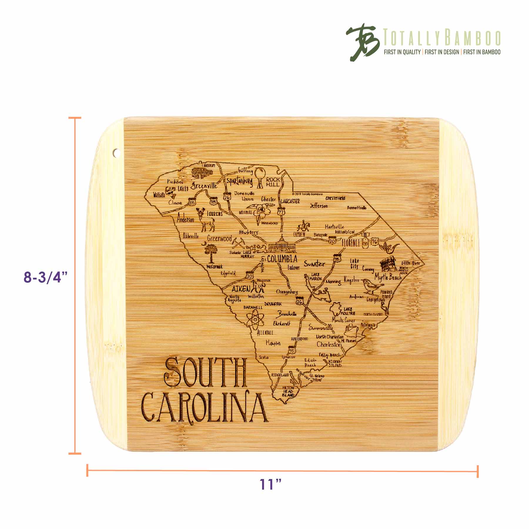 Premium South Carolina Wood Cutting Board - 11