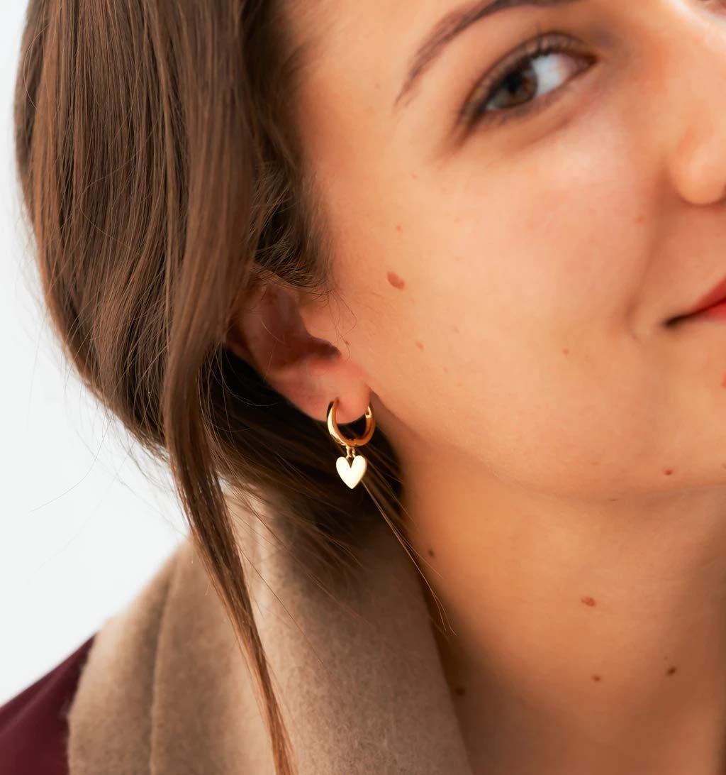 Mevecco 14K Gold Plated Dainty Dangle Hoop Earrings for Women - Delicate Geometric Triangle Cone Drop Earrings | Perfect for Everyday Wear, Date Nights & Special Occasions