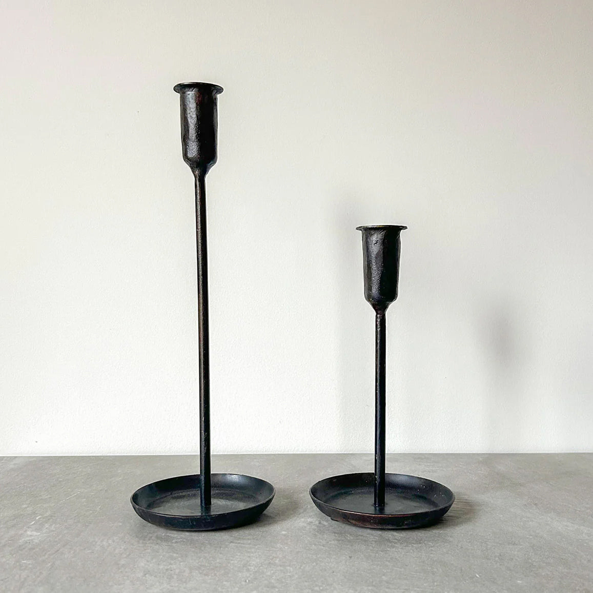 Blackened Byron 8-Inch Candlestick Holder - Elegant Vintage Home Decor for Dining Table, Fireplace, and Wedding Centerpieces
