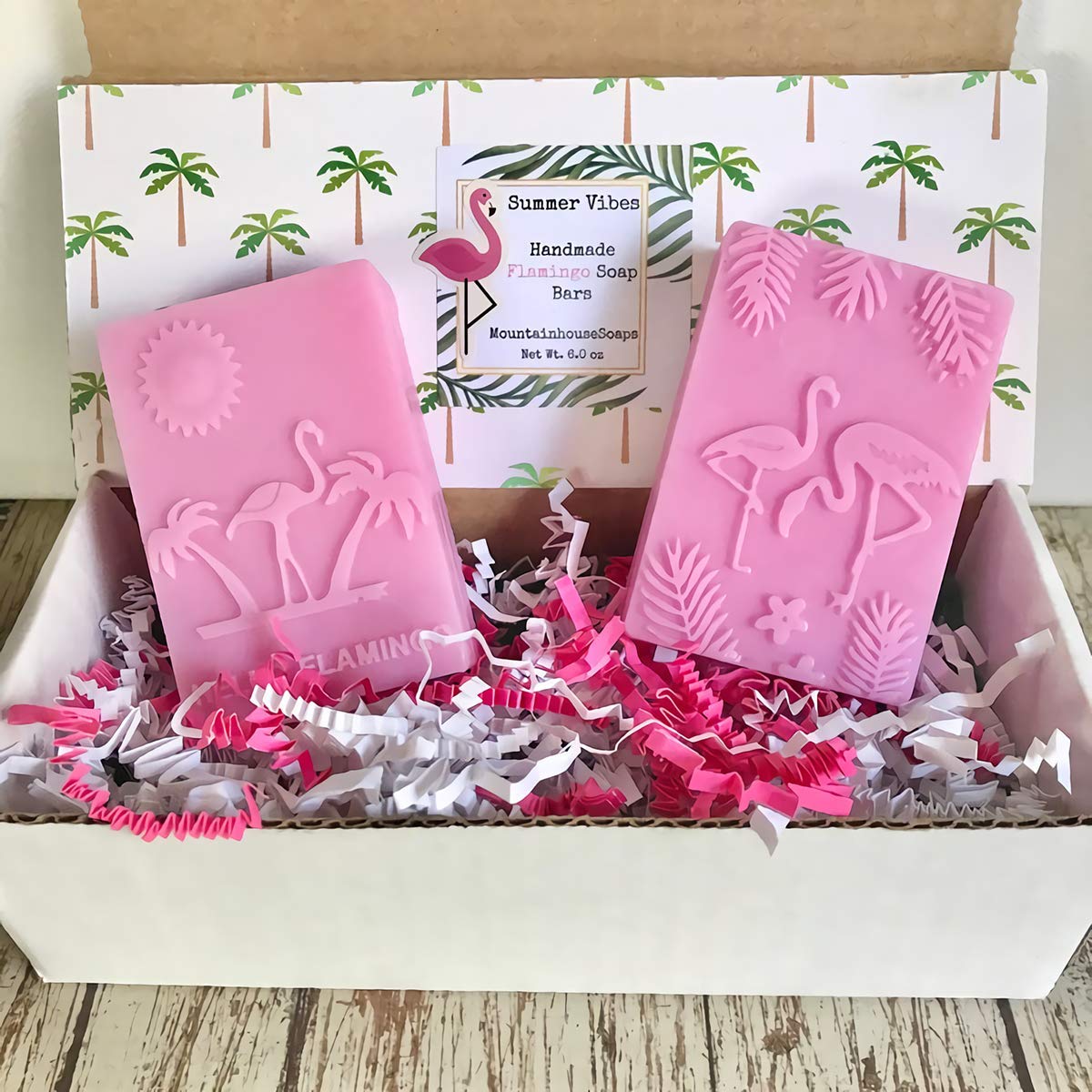 6-Cavity Tropical Hawaiian Silicone Soap Mold Set - Flamingo, Palm Leaves, Pineapple & Cactus Designs for DIY Handmade Soap Making, Candle & Resin Crafts - Perfect for Beach-Themed Bathroom Decor & Gift Making