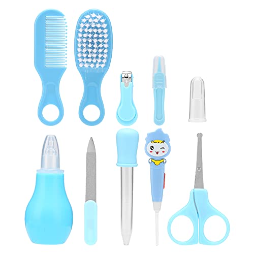 10-Piece Baby Manicure & Grooming Kit - Safe Infant Nail Trimmer Set with Clippers, Scissors, Ear Spoons & Finger Toothbrush | Newborn Healthcare Essentials for Gentle Nail Care & Hygiene at Home